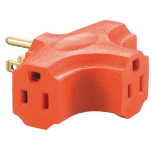 Adaptadores, uso residencial de alta resistencia, de una a tres salidas (tipo "X"), 15 A 125 V, 2 polos y 3 hilos con conexión a tierra, color marfil CAT. NO. RT303